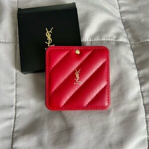 YSL Red Quilted Compact Mirror